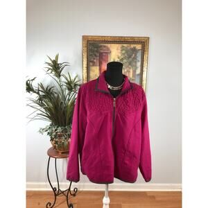 CA Sports Jacket Women's XL Pink Fleece Full Zip Long Sleeve Outdoor Versatile